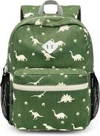 STEAMEDBUN Corduroy Kids Backpack for Boys Girls 3-8, Boys Backpack for Elementary Kindergarten - Dinosaur