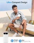 20000mAh Lightweight-Portable-Charger-Power-Bank with Built-in Cables and AC Wall Plug, PD20W USB-C Fast Charging Battery Pack, LED Display External Travel Phone Charger for All iPhone,Samsung,Android