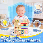 Grarain Busy Board for Toddlers - Montessori Educational Toy for 1-3 Year Old Boys & Girls | Travel-Friendly Sensory Learning Activity | Ideal for Kids with Autism(Busy Board v3)