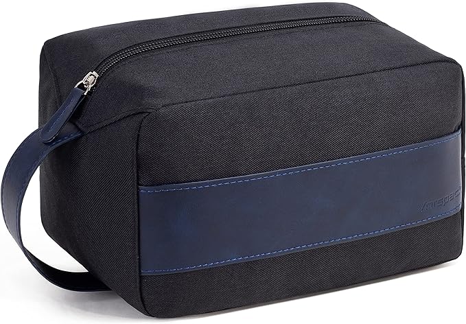 Vorspack Toiletry Bag for Men - Water Resistant Travel Bag for Toiletries, Lightweight Hygiene Bag for Bathroom, Travel Essentials, Gifts - Black&Blue