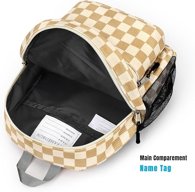STEAMEDBUN Corduroy Toddler Backpack for Girls Boys 2-4, Kids Preschool Backpack for Kindergarten - Checkered