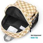 STEAMEDBUN Corduroy Toddler Backpack for Girls Boys 2-4, Kids Preschool Backpack for Kindergarten - Checkered