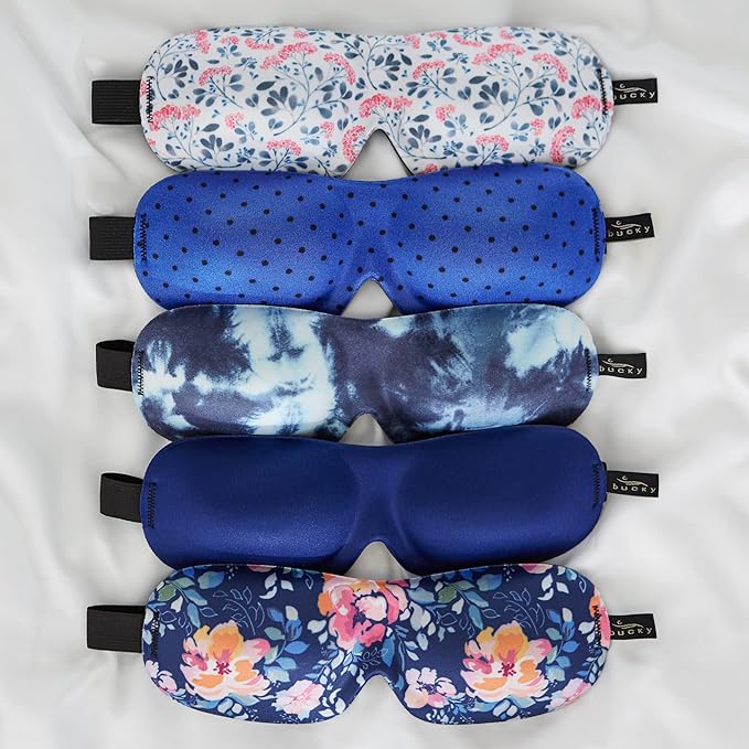 Bucky 40 Blinks No Pressure Eye Mask for Travel & Sleep, Midnight Floral, One Size