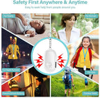 Hion Personal Safety Alarm for Women, 2 Pack Rechargeable 130dB Self Defense Alarm Keychain with LED Flashlight, Emergency Safe Sound Security for Children Elderly College Girls, Black+White