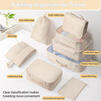 10 Pcs Set Packing Cubes - Travel Packing Organizers, Expandable Suitcase Organizer, Luggage Organizer Bags