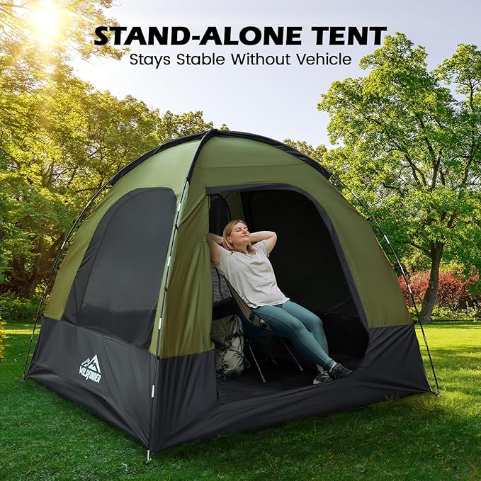 WildFinder SUV Tent, Rectangle Car Tent for Family, Waterproof & Windproof for Car Camping, Large Camping Tents with Storage Bag, SUV, Van, Jeep