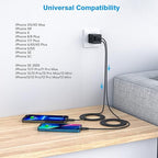 2 Pack iPhone Charger,iPhone 14 Wall Charger Cube Dual Port USB-A Adapter Block with 10FT USB A to Lightning Fast Charging Cable Cord for iPhone 14/13/12/11/Pro Max/Pro/Plus,8 Plus/7/6/XS/XR/X/SE,iPad