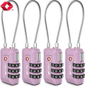 TSA Accepted Luggage Travel Lock, Set-Your-Own Combination Lock for School Gym Locker, Luggage Suitcase Baggage Locks, Filing Cabinets, Toolbox, Case (Purple, 4 Pack)