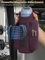 AUPET Magnetic Gym Bag for Men & Women, Small Gym Bag Organizer, Crossbody Magnets Gym Water Bottle Bag Holder Carrier Fits for 18-40oz Owala Yeti Hydro Flask, Workout Pouch for Phone, Keys & Wallet