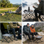 Wind Tour Roll-Up Camping Table, 4-Person Lightweight Portable Outdoor Table with Carry Bag for Picnics BBQ Travel (15.7”x13.7”x11” Black)