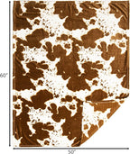 CARSTENS, INC. Travel Blanket, Premium Compact 2-in-1 Airplane Blanket/Pillow, Cow Print