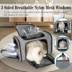 Top tasta Dog Cat Carrier Pet Carriers for Large Cats Small Dogs Carrier Soft Sided Puppy up to 25Lbs Dog Carrier Portable Foldable Dog Cat Travel Carrier (Large-Grey& Black -20 * 13 * 13)