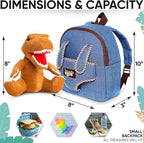 Naturally KIDS Toddler Backpack w Dinosaur Toys for Kids 2-4, 2 Year Old Boy Birthday Gift, 3 Year Old Boy Gift Girl, Toddler Dinosaur Toy