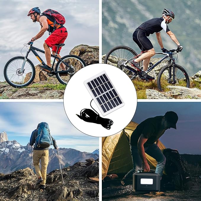 Solar Battery Charger -Solar Panel Type C Fast Charger | 1.2W 6V Solar Charger | Solar Charging Panel | Waterproof Solar Charging Panel | Solar Powered Battery Pack for Camping | Hiking