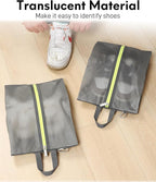 2 Pack Shoe Bags for Travel, Sneaker Bags, Waterproof Travel Shoe Bags with Zipper for Packing, Golf Shoe Dust Bags for Man and Women, Medium, Grey
