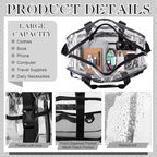 Abbylike Clear Bag Large Heavy Duty Tote for Stadium Events 20" Duffle Transparent Gym Bag for Sport Event Travel Makeup Work