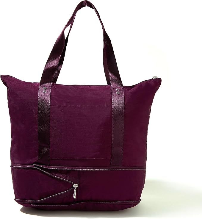 Baggallini Carryall Expandable Lightweight Travel Tote 22" Packable Folding Compact Nylon Washable Weekender w/Luggage Sleeve