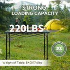 Join Nature Portable Outdoor Adjustable Height Camping Table, Large for 2-6 Person, Foldable Roll-up Aluminum Camp Table with Carry Bag for Picnic, Camp, Sturdy, Stable, Loads 220 Lbs (Green)