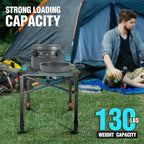 VILLEY Folding Camping Square Table with Carry Bag, Lightweight Aluminum Adjustable Square Table for Outdoor, Camping, Picnic, Backyards, BBQ, Small
