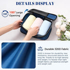 BAGAIL 4 Set/6 Set/8 Set Compression Packing Cubes Travel Accessories Expandable Packing Organizers(HalfMesh,8-Navy)