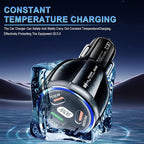 Amiss Car Charger Adapter, 3 Port USB-C & USB-A 90W Fast Charger, Car Interior Accessories, Essential Travel Gifts for Men and Women, Fit for iPhone 17/16/15/14/13Pro Max, Samsung, Android (Black 1pc)