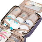 NISHEL Travel Toiletry Bag for women, Portable Hanging Organizer for Family-Sized Shampoo, Conditioner, Brushes Set, Makeup Accessories, Extra Large Size, Purple