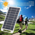 Hilitand 5W 5V USB Solar Panel Charger, Portable Monocrystalline Silicon Handheld Solar Panel for Camping Travel Outdoor (White)