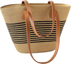 Beach Bags for Women, Summer Straw Beach Bag Straw Purse Shoulder Handbags Large Beach Tote for Summer Vacation