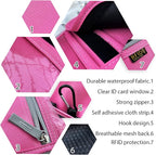 Travel Neck Wallet, RFID Blocking Passport Holder with Adjustable Neck Strap for Men and Women to Keep Cash, Credit Cards and Travel Documents Safe - Rose