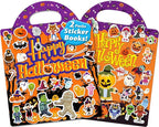 Walenced Reusable Sticker Book for Toddlers, Stickers for Kids, Toddler Sticker Book, Toddler Craft Activities, Toddler Travel Toys Boy Girl Birthday Gifts - Halloween
