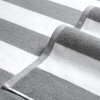 Bornbay Large Beach Towel Oversized - 40"X70" Big Mens Beach Towesl, Extra Large Thick Gray Beach Towels, XL Wide Fluffy Swimming Towel Oversize, Giant Stripe Cotton Pool Towel for Adults
