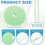 uxcell 2 Pcs Portable Travel Clothesline, 26.2ft Clothes Line Outdoors Travel Hanger Foldable Clothesline Rope with Hooks for Camping Hotel Backyard Home Cruise Ship, Green