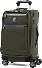 Travelpro Platinum Elite Softside Expandable Luggage, 8 Wheel Spinner Suitcase, TSA Lock, Men and Women, Pilot Green, 2-Piece Set (21/25)