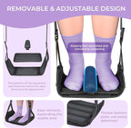 Babenest Airplane Foot Hammock, Foldable Leg Rest Support with Adjustable Strap and Thicken Bottom, Portable Under Desk Flight Footrest Holder for Air Travel, Office & Car