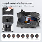 Small Gym Bag 14 Inch Duffel Bag for Women & Men,Waterproof Travel Sports Bags,Mini Gym Duffel with Bottle Holder,Foldable Lightweight Carry On Duffle-Black