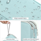 FYY Electronic Organizer, Travel Cable Organizer Bag Pouch Electronic Accessories Carry Case Portable Waterproof Double Layers Storage Bag for Cable, Charger, Phone, Earphone, Medium Size, Mint Green