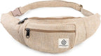 Freakmandu Eco-Friendly Boho Hippie Style Hemp Fanny Pack White Hip Waist Bag for Hiking Running Jogging (Nirvana)