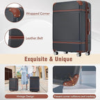 Luggage Sets, 2 Piece Carry on Luggage Set with Travel Bag, 2 Piece Expandable Spinner Hardshell Suitcase with TSA Lock, Back to School Suitcase, Women Men (Black, 20/24 inch+Cosmetic Case)