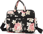 kayond Black Rose Patten water-resistant Laptop Shoulder Messenger Bag Case Sleeve for 14 Inch 14.1 Inch Laptop