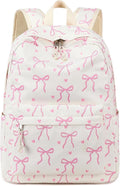 LOIDOU Backpack for Girls School Backpacks Bookbags for Elementary Middle School Women Laptop Backpacks (Bow tie Beige, L-17)
