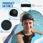 Tallew Swim Goggles Swimming Cap Set with Earplugs, Nose Clip and Case Silicone Swim Hat Waterproof Chlorine Resistant