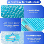 2Pcs Reusable Shoe Washing Machine Bag for Washer and Dryer:Free Up Hands, Prevent Deformation,shoe bag with Zipper Protection Design, Use for all Shoes,Sports Shoes(Blue)