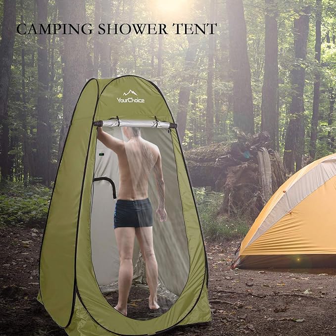 Your Choice Pop Up Privacy Tent, 3.9x3.9x6.2FT Portable Shower Tent for Camping, Waterproof Outdoor Changing Room with Carry Bag for Beach Hiking RV Fishing | Portable, for Camping, Beach, Hiking, with Carry Bag, Quick Setup