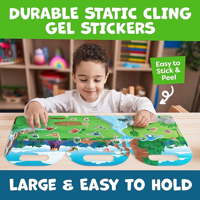 Reusable Sticker Books for Toddlers 1-3, Stickers for Toddlers 2-4 Years - Stickers for Kids Airplane Toys for Toddler 1-3, Toddler Travel Toys - Reusable Sticker Book Birthday Gifts for Boys Girls