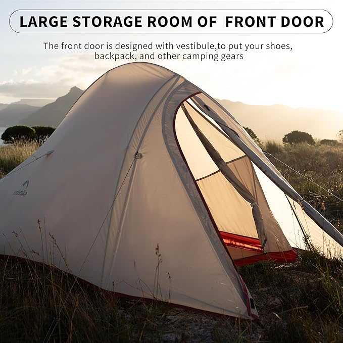 Naturehike Cloud-Up Tent Lightweight Backpacking Tent with Footprint - Free Standing Ultralight Camping Hiking Backpack Tents
