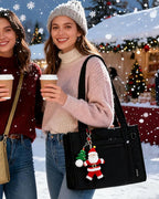 BAGSMART Boxy Tote Bag for Women, Crossbody Bag with Zipper, Crush Bow Purses for Travel Work College
