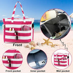 Bluboon Waterproof Beach Tote Pool Bags for Women Ladies Extra Large Carry On Bag With Wet Compartment for Weekender Travel