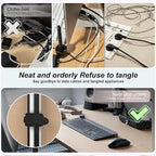 Silicone Cable Ties Cord Organizer for Cable Management, 16PCS 4.2" and 7.1" Reusable Cable Organizer Electronic Accessories for Home, Office, Kitchen, School, Travel (Black)