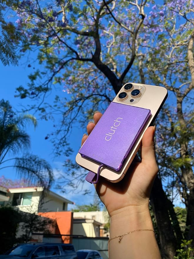 Clutch - Pro USB-C Portable Charger - Compatible with iPhone 15, 16, 17 & Android Devices - Power Bank Magnetic Battery - TSA Travel Approved - USB Rechargeable - Built-in Cable - 5000 mAh - 3.7oz