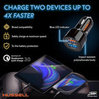 WERPOWER Hussell Cigarette Lighter USB Adapter - 12 V Car Charger for Mobile Phone, Navigation Connection to Socket - 2-Port Multiple Plug - Must Have Car Gadget